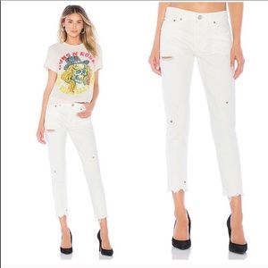 Mousy White Vintage Kelley Tapered Crop Jeans